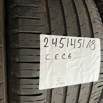 2 x Continental EcoContact 6 245-45-18 Zomerbanden 5mm, 18 inch, Ophalen of Verzenden, Band(en), Personenwagen