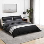 vidaXL Dekbedovertrekset 200x200 cm katoen zwart en wit, Verzenden, Nieuw, Zwart