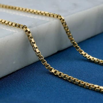 Gouden Venetiaanse schakelketting, Sieraden, Tassen en Uiterlijk, Kettingen, Ophalen of Verzenden, Gebruikt, Goud, Goud