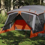 vidaXL Tent met luifel 4-persoons waterdicht oranje, Caravans en Kamperen, Verzenden, Nieuw, Tot en met 2