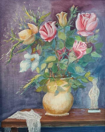 Italiaanse school (XX) - Vaso con fiori, Antiek en Kunst, Kunst | Schilderijen | Klassiek