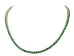 Halsketting - 18 karaat Geel goud - 18.64ct. tw. Smaragd, Nieuw