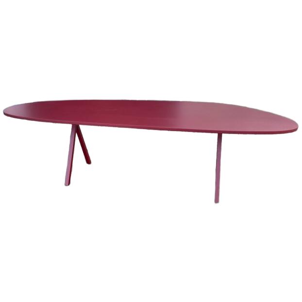 Studio Henk Eettafel Customized Rood - Ongebruikt, Huis en Inrichting, Tafels | Eettafels, 200 cm of meer, 100 tot 150 cm, Zo goed als nieuw