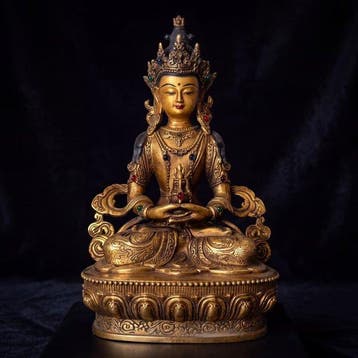 Tara Amitayus - Boeddha van onmetelijk leven - Brons - Azië
