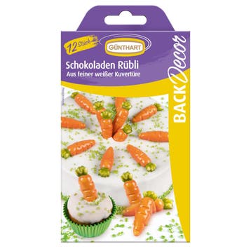 Günthart Chocoladedecoratie Wortels 12st., Hobby en Vrije tijd, Taarten en Cupcakes maken, Verzenden, Nieuw