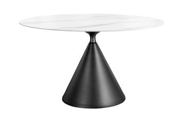 Eettafel SIGNATURE 135 cm rond, zwart metalen frame met wit, Huis en Inrichting, Tafels | Eettafels, Ophalen of Verzenden, Nieuw