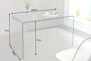 Extravagante glazen eettafel FANTOME 120cm transparant, Ophalen of Verzenden, Nieuw in verpakking