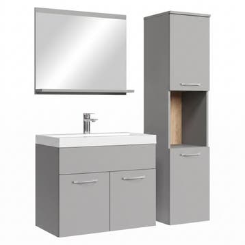 Badkamermeubel Set Montreal 60 x 35 cm - Mat Grijs, Huis en Inrichting, Badkamer | Badkamermeubels, Verzenden, Nieuw, Wastafelkast