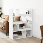 vidaXL Kamerscherm 100x33x125,5 cm bewerkt hout wit, Verzenden, Nieuw, Overige houtsoorten