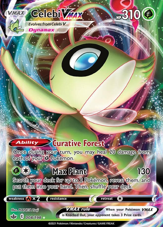 Celebi VMAX 008/198 Chilling Reign, Hobby en Vrije tijd, Verzamelkaartspellen | Pokémon, Losse kaart, Nieuw, Foil, Ophalen of Verzenden