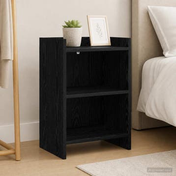 vidaXL Nachtkastjes Zwart eiken 40 x 30 x 60 cm Bewerkt hout, Minder dan 45 cm, Verzenden, Nieuw, 55 tot 70 cm