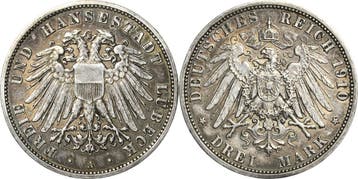 3 Mark 1910 Luebeck, Verzenden