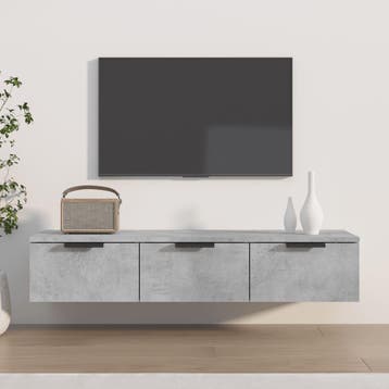 vidaXL Wandkast 102x30x20 cm bewerkt hout betongrijs, Verzenden, Nieuw