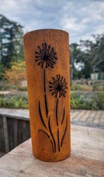 Sculptuuur voor buiten, Cortenstalen Zuil met Sierlijk, Antiek en Kunst, Curiosa en Brocante