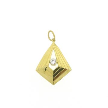 Gouden hanger met zirconia (Hanger of bedel), Ophalen of Verzenden, Gebruikt, Goud, Overige merken