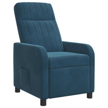 vidaXL Relaxfauteuil Blauw fluweel, Huis en Inrichting, Fauteuils, Verzenden, Nieuw