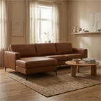 Leren hoekbank Match - 2.5-zits arm rechts + Longchair arm, 250 tot 300 cm, Bohemian, Industrieel, Modern, Scandinavisch, Hoekbank