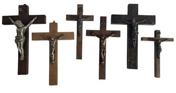 Crucifix (6) - Hout, Metaal, resin - 1940-1950, 1930-1940 -
