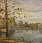 Scuola italiana (XIX-XX) - Paesaggio di Lago