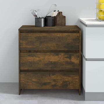 vidaXL Dressoir 70x41x75 cm bewerkt hout gerookt, Huis en Inrichting, Verzenden, Nieuw, Overige houtsoorten, Minder dan 50 cm