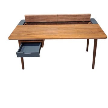 Hartô Honoré Bureau (walnut / Slate Grey), Ophalen of Verzenden, Gebruikt, Grijs, Hout