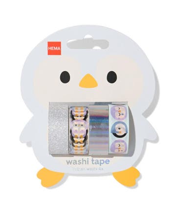 HEMA Washi tape 5mx1.5c pinguïns - 4 stuks, Hobby en Vrije tijd, Verzenden, Nieuw