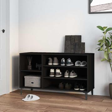 vidaXL Schoenenkast 102x36x60 cm bewerkt hout zwart, Huis en Inrichting, Verzenden, Nieuw