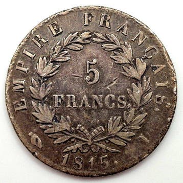 Frankrijk. Napoléon I (1804-1814). 5 Francs 1815-I, Limoges