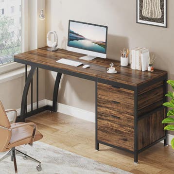Industriële Computerbureau met 3 Lades - 150 cm Breed - Omke, Huis en Inrichting, Verzenden, Nieuw