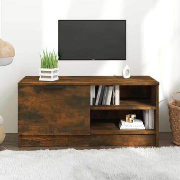 vidaXL Tv-meubel 80x35x36,5 cm bewerkt hout gerookt, Minder dan 50 cm, Verzenden, Nieuw, Minder dan 100 cm