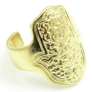 1 x DQ metaal ring hamsa hand 20 x 18mm goud kleur (Nikke..., Ophalen of Verzenden, Nieuw, Kraal