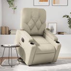 Sta-op-stoel elektrisch kunstleer crèmekleurig, Huis en Inrichting, Fauteuils, Verzenden, Nieuw