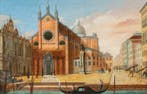 Venetian school (XIX) - Venice, view of Campo Santi Giovanni