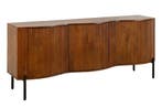 Dressoir GRANDEUR 180 cm 3D retrostijl mangohout bruin met, Huis en Inrichting, Ophalen of Verzenden, Nieuw