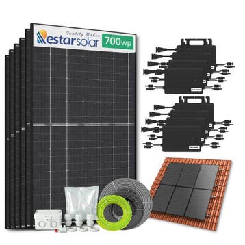 Zonnepanelen Pakket Schuindak 12.6 kW 18x 700Wp Micro-omv., Ophalen of Verzenden, Nieuw