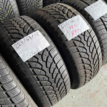 4 x Bridgestone Blizzak LM-32 225-55-16 RFT Winterbanden 7mm, Gebruikt, 16 inch, Band(en), Personenwagen