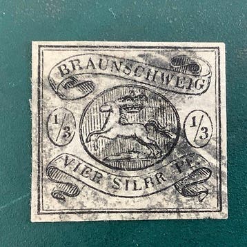 Brunswick 1853 - 4 Pf wapenschild met goede marges - Michel, Gestempeld