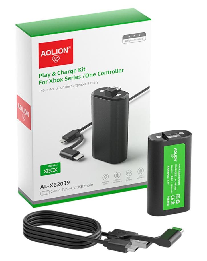 AOLION Accu voor Xbox One X/S/Elite Controller - 1400mAh (Ni, Spelcomputers en Games, Spelcomputers | Xbox | Accessoires, Nieuw