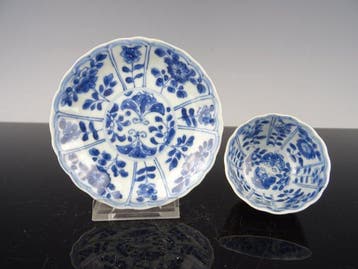 Kop en schotel - Porselein - kangxi 1662-1722