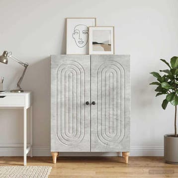 vidaXL Dressoir Betongrijs 66 x 34,5 x 90 cm Bewerkt hout, Verzenden, Nieuw, Overige houtsoorten, Minder dan 50 cm