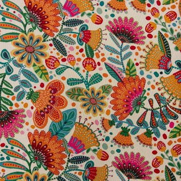 BA270 - Gobelinweefsel “Boho Folk Garden” – Multikleurig