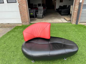 LEOLUX Kikko relax bank lounge design bank /fauteuil leer, Design, Tweepersoons, Rechte bank, Leer