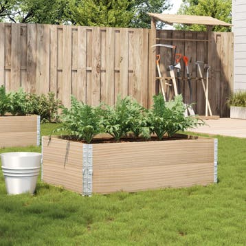 vidaXL Plantenbak 120x80 cm massief grenenhout, Tuin en Terras, Bloembakken en Plantenbakken, Verzenden, Nieuw, Hout