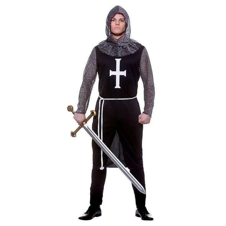 Crusader Ridder Kostuum - Zwart, Hobby en Vrije tijd, Feestartikelen, Feestartikel, Nieuw, Verzenden