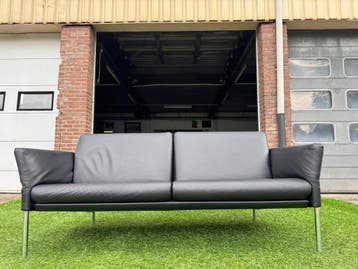 JORI TOSCA zwart leren bank design verstelbaar bankstel, Design, 150 tot 200 cm, Driepersoons, Rechte bank