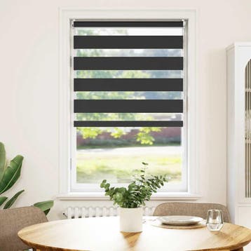 vidaXL Zebra rolgordijn 90,9 x 150 cm stofbreedte 86,7 cm, Verzenden, Nieuw, Zwart