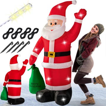 Opblaasbare Kerstman Polyester 180x120cm 6 LED´s, Verzenden, Nieuw