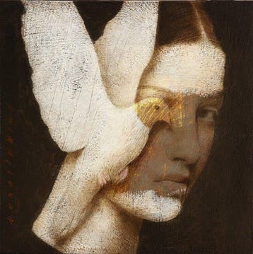 Michal Lukasiewicz - Portrait with grey III, Antiek en Kunst