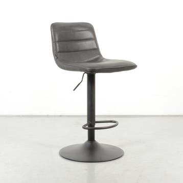 Barkruk Kumla, antraciet leder, draaibaar onderstel, Huis en Inrichting, Stoelen, Ophalen of Verzenden, Nieuw