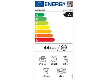 Everglades EVWM71412AG - Wasmachine - 7KG Laadvermogen - A, Witgoed en Apparatuur, Wasmachines, Verzenden, Zo goed als nieuw